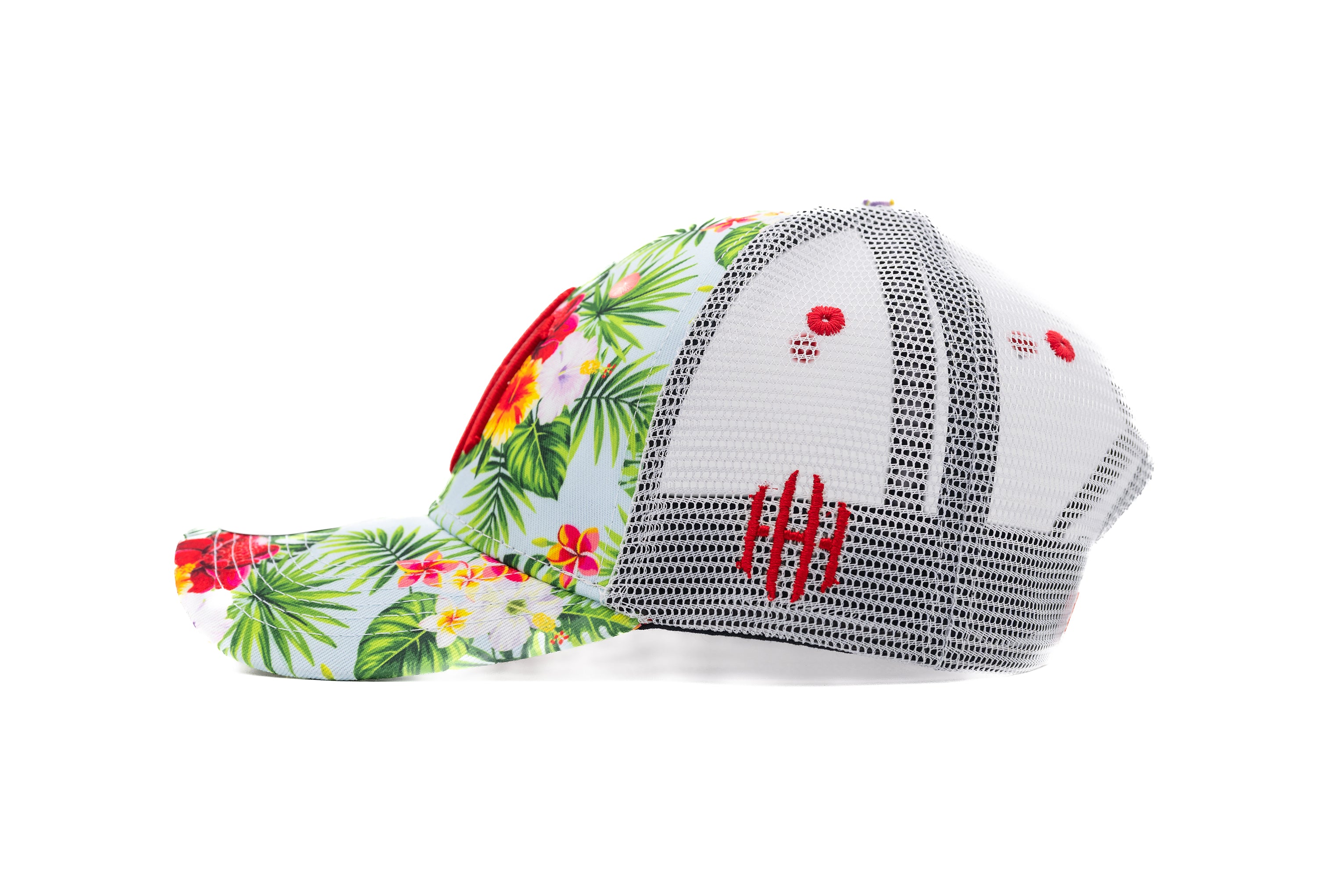 *NEW* HH FLORAL RED TRUCKER